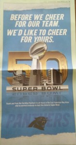 Super Bowl Team places ad.