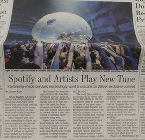 Spotify Wall Street Journal article