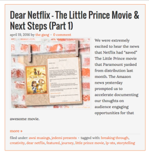 Dear Netflix The Little Prince movie 